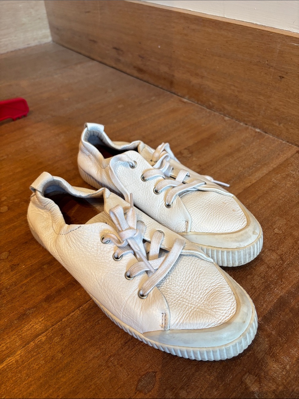 Blackstone Cream/White Leather Women's Low-Top Sneakers